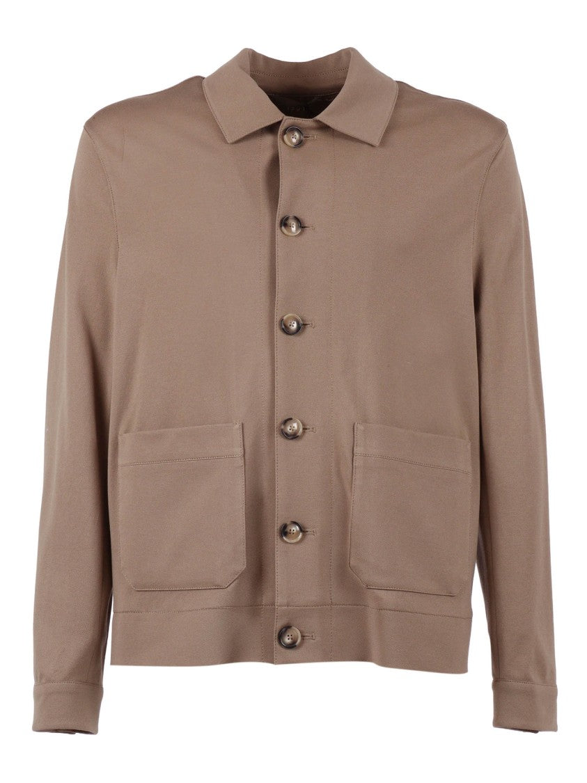 Circolo 1901 Brown Minimalist Shirt Casual Jacket