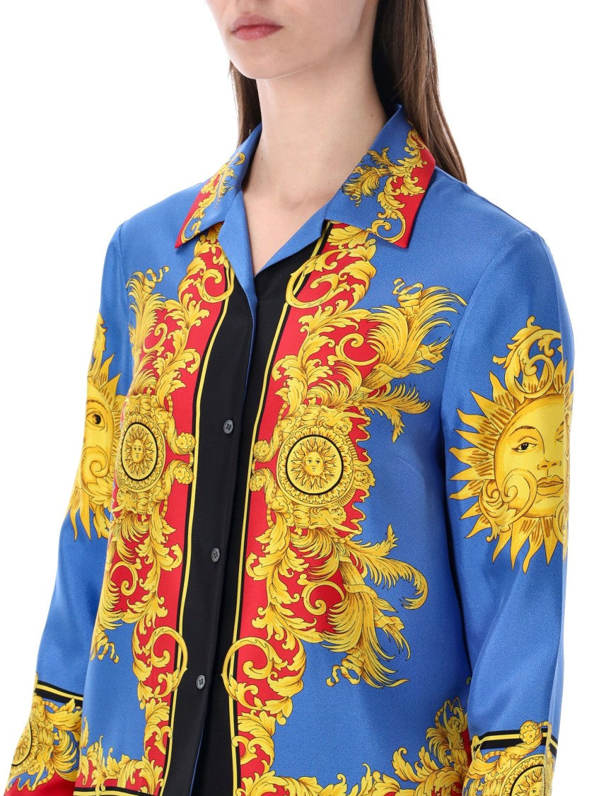 Versace The Sun Slim Fit Silk Shirt