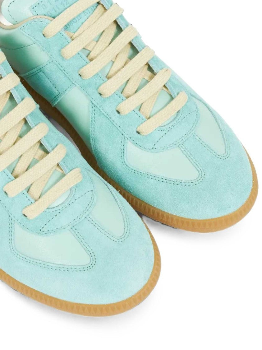 Golden Goose Pastel Turquoise Low-Top Sneakers With Suede Overlays