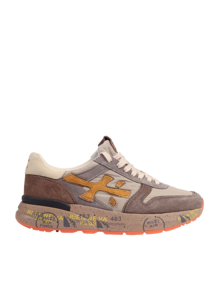 Premiata Mick Beige Suede Leather Low-Top Sneakers