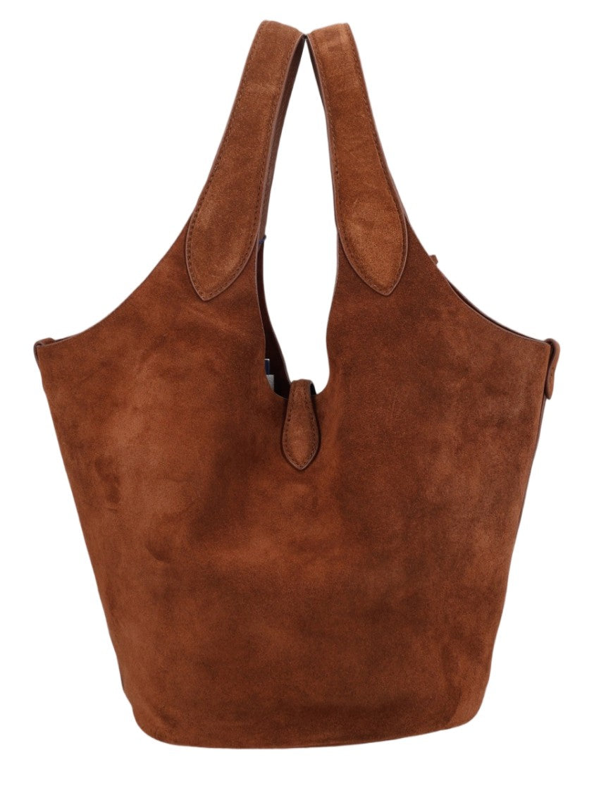 Polo Ralph Lauren Spacious Suede Tote Bag With Textured Surface And Minimalist Design