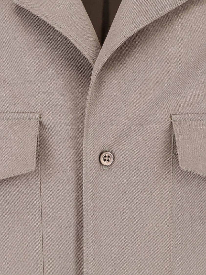 Balenciaga Boxy Cropped Shirt With Flap Chest Pockets