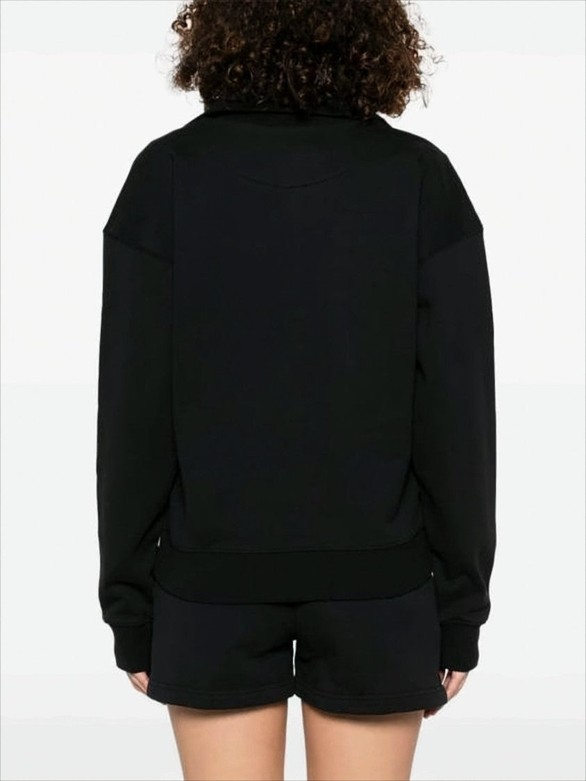 Maison Kitsuné Long-Sleeve Pullover With Half-Zip And Embroidered Logo