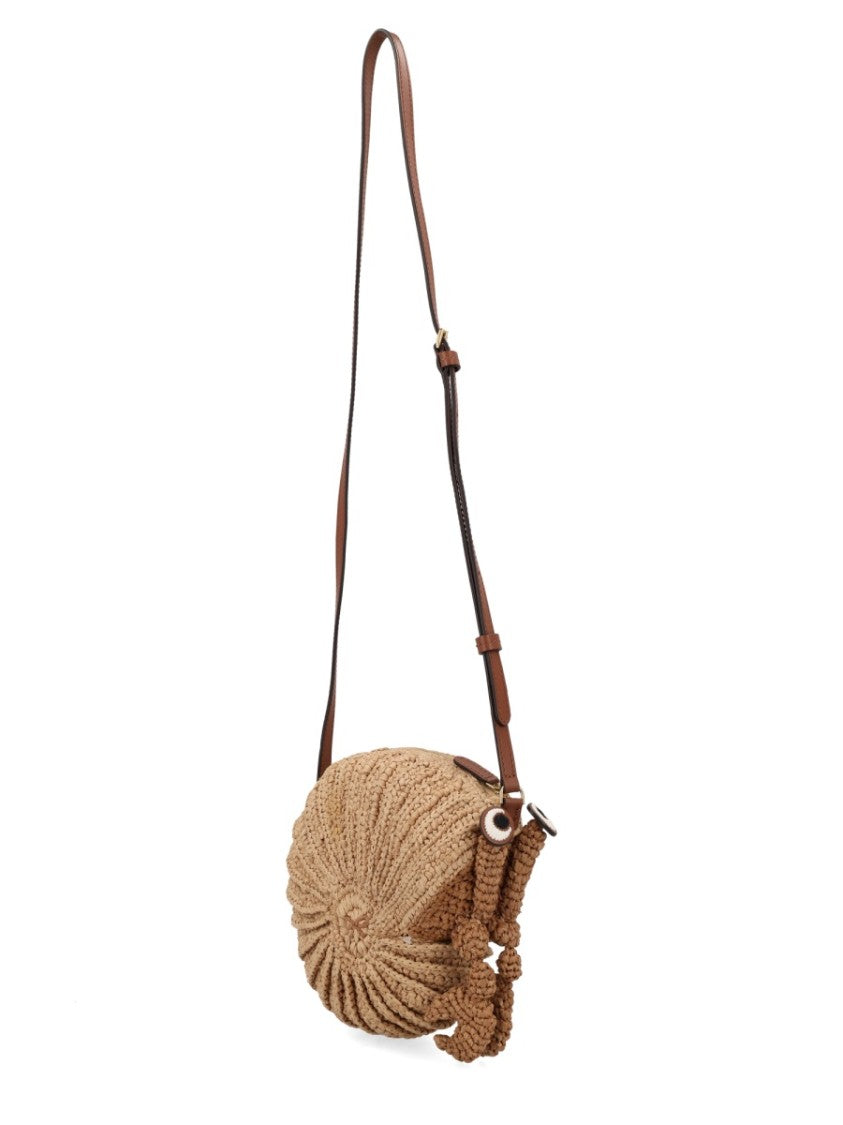 Anya Hindmarch Hermit Crab Straw Spiral Shoulder Bag