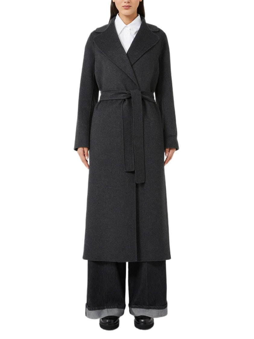Max Mara Long Wrap Coat With Central Back Slit