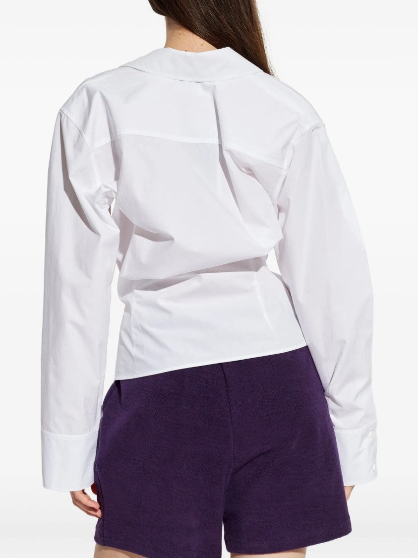The Attico White Structured Fit Plain Shirt