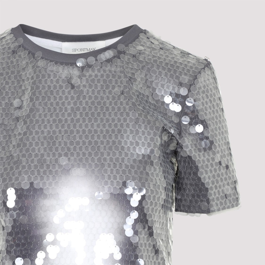 Sportmax Smoke Black Kibbutz Sequined T-Shirt