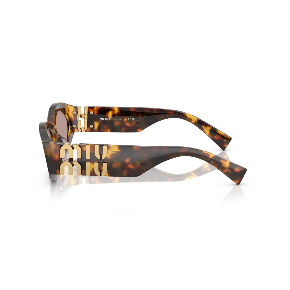 Miu Miu 0Mu 11Ws Tortoiseshell Oval Sunglasses