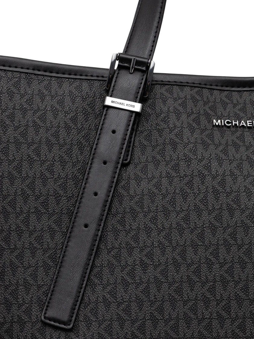 Michael Kors Monogram Leather Handle Tote Bag