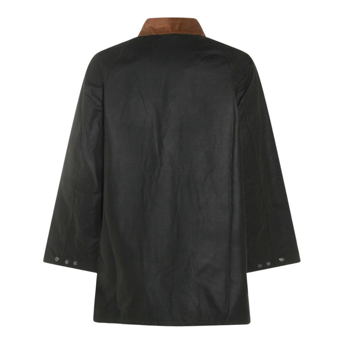 Barbour Dark Waxed Coat With Corduroy Collar