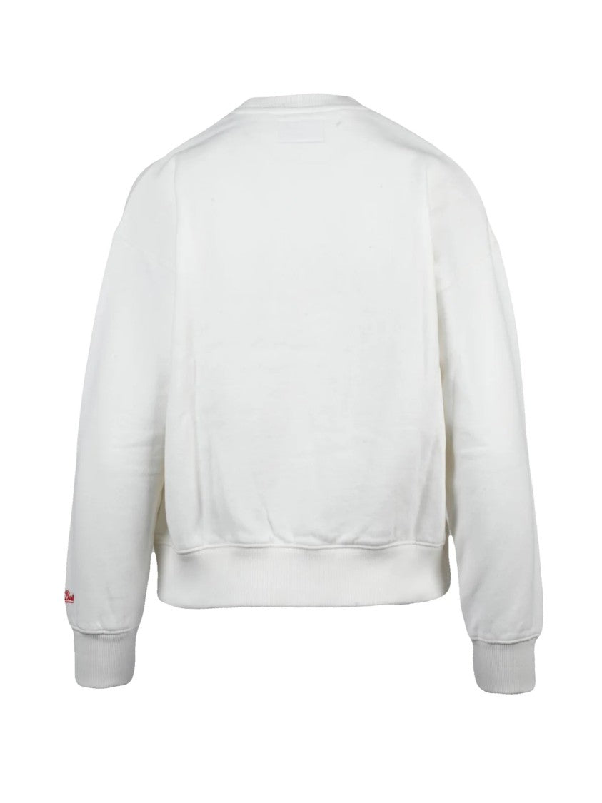 Mc2 Saint Barth White Gingerbread Appliques Cotton Crewneck Sweatshirt