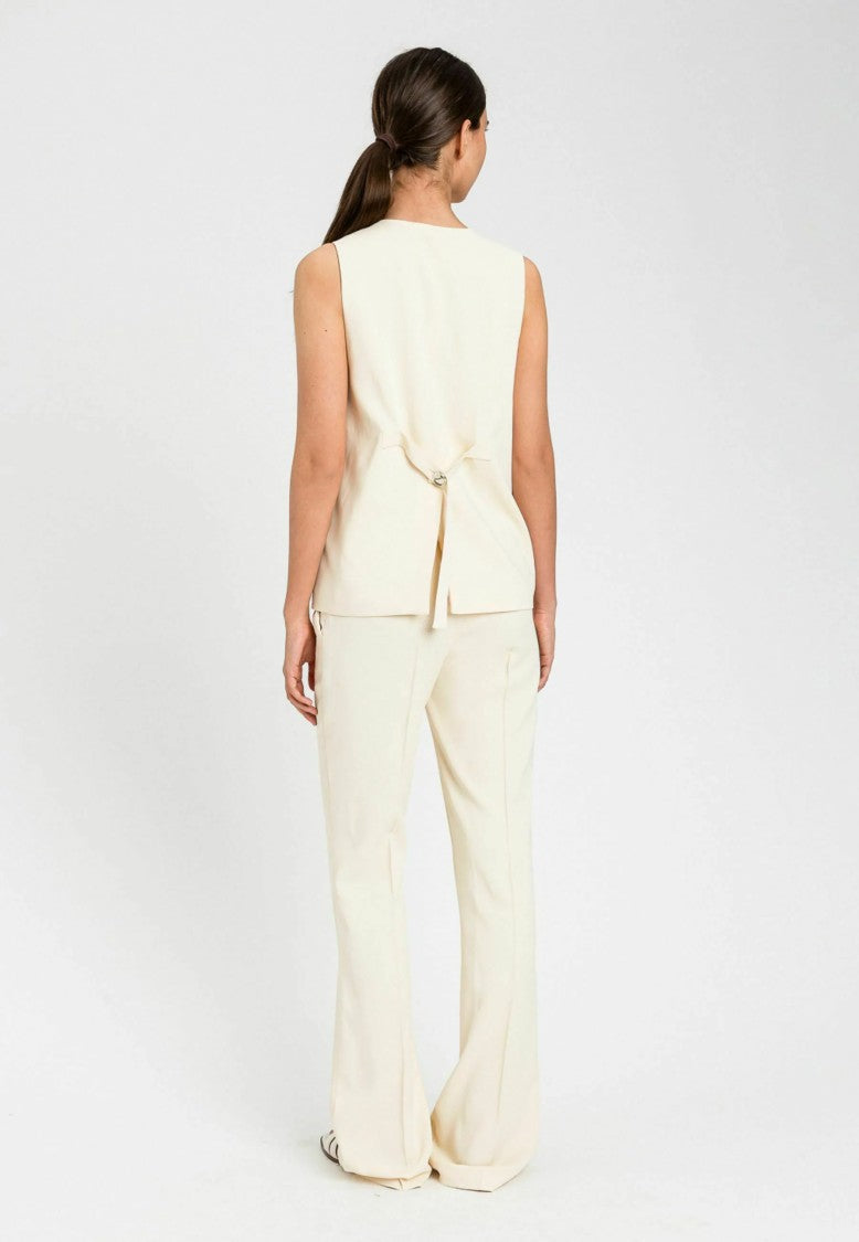 Twin-Set Wide-Leg Pants With Flared Silhouette And Tailored Crease