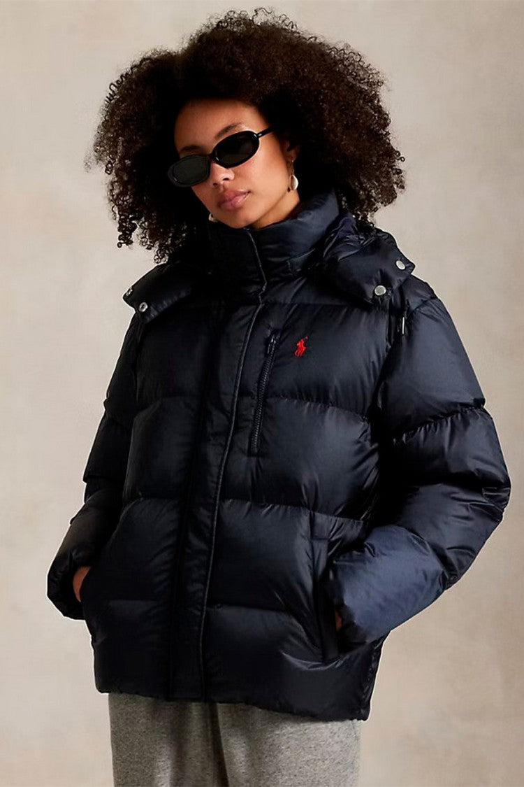 Polo Ralph Lauren Black Down Hooded Puffer Coat