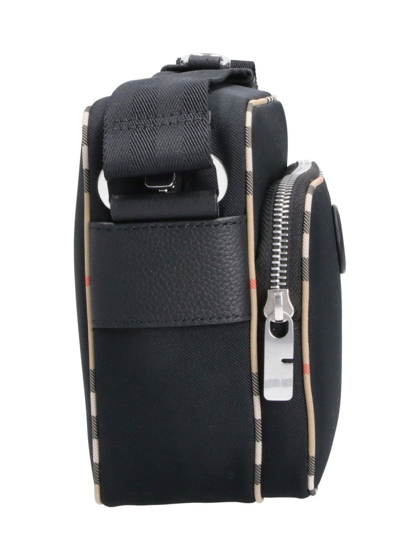 Burberry Black Fabric Check Shoulder Bag