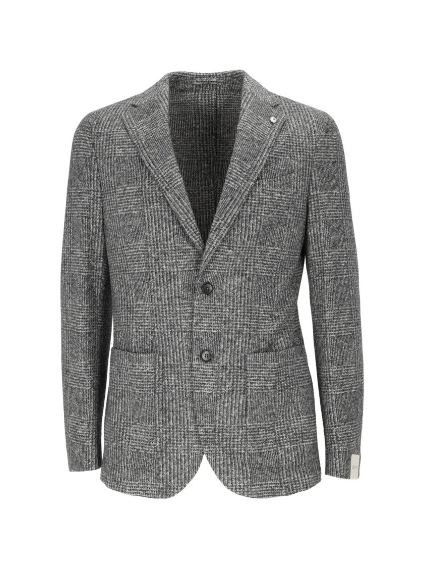 L.B.M. 1911 Grey Drop S Checkered Blazer