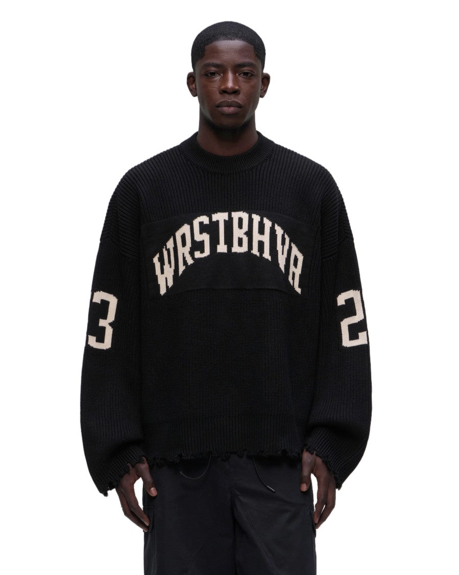 Wrstbhvr Black Destroy Details Viscose-Blend Sweater