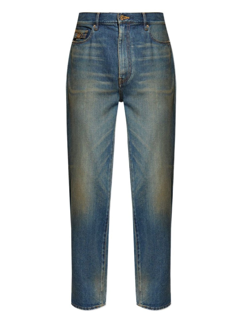 Versace Stonewashed Denim Jeans With Pencil Fit