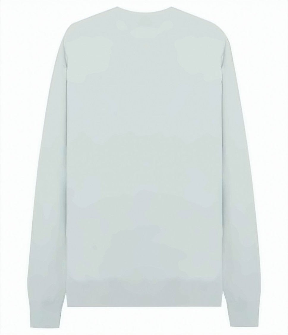 Maison Kitsuné Minimalist Cotton Sweater With Crew Neckline And Ribbed Details