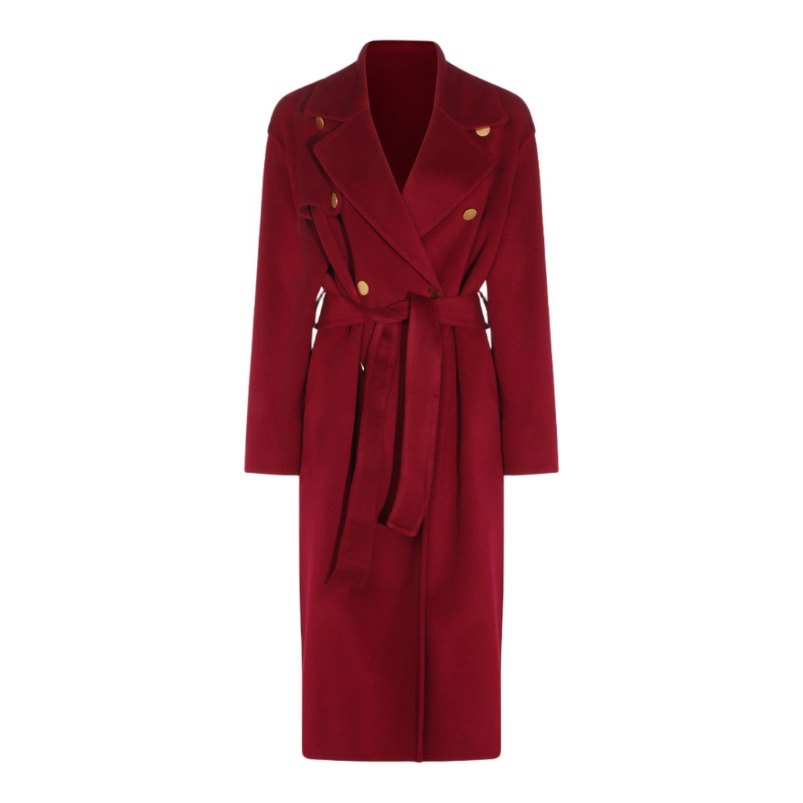 Alberta Ferretti Double-Breasted Long Coat With Gold-Tone Buttons And Tailored Silhouette