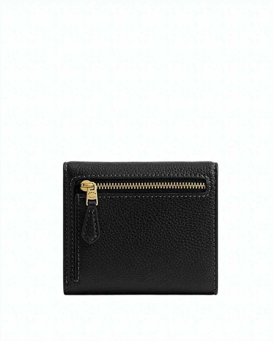 Coach Compact Textured Calf Leather Wallet