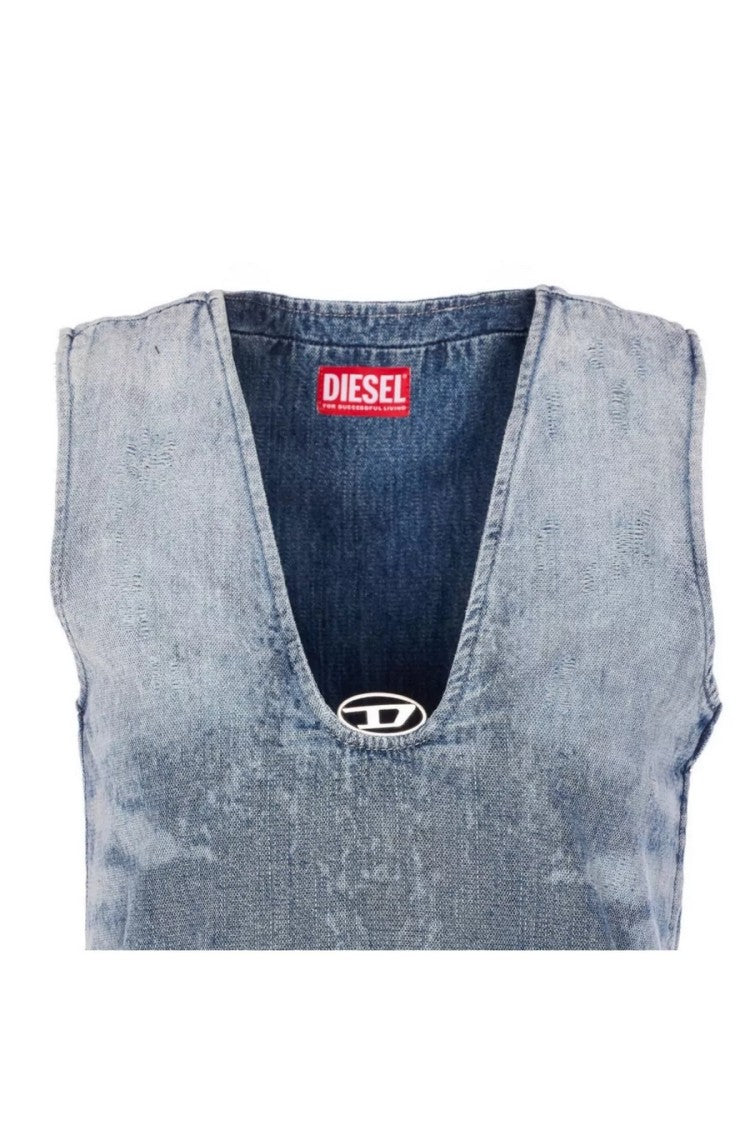 Diesel Blue Crepe Mini Dress