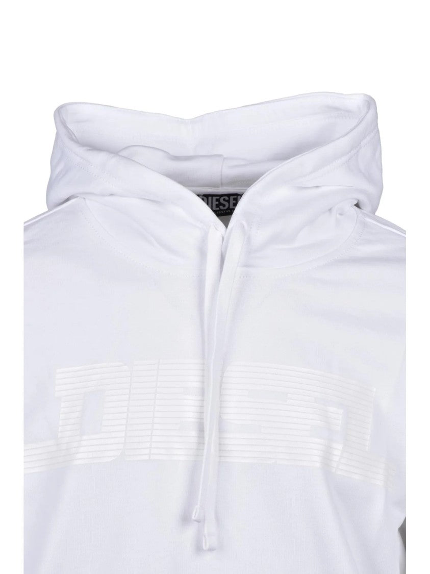 Diesel White Cotton Minimalist Hoodie