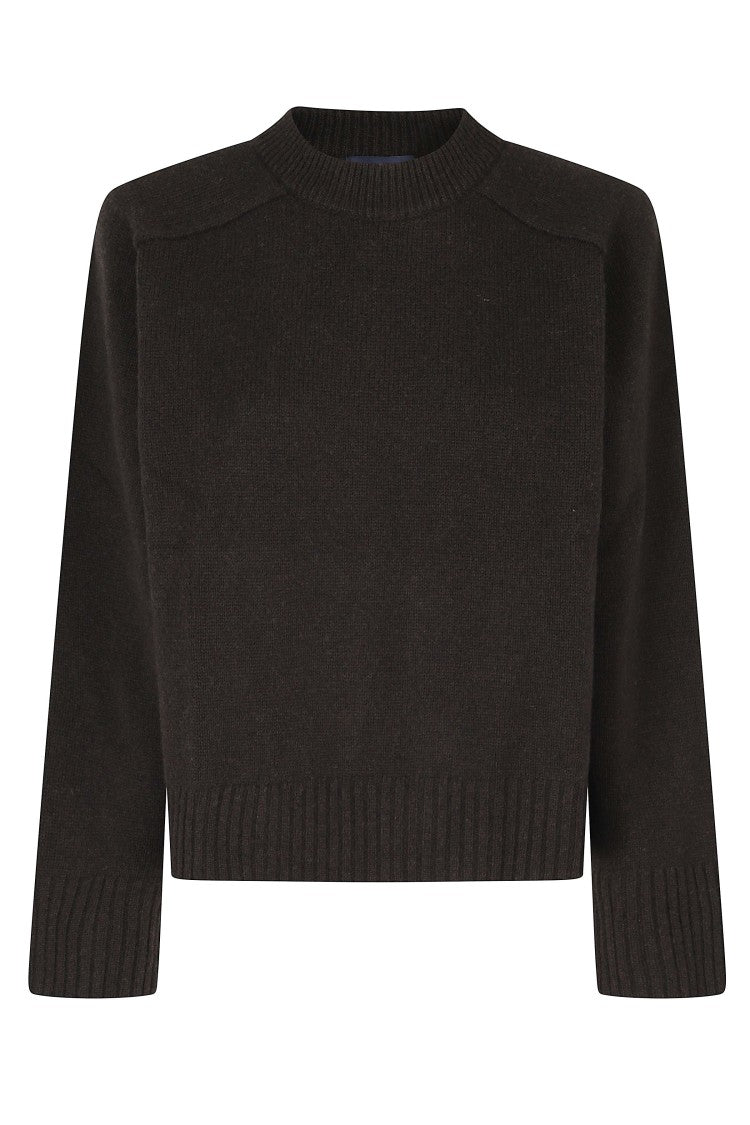 Soeur Chocolate Will Cropped Merino Wool Sweater