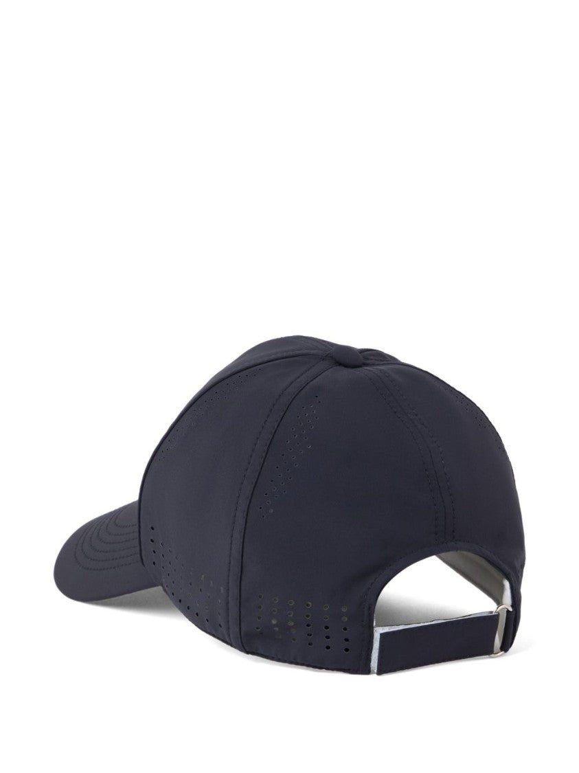 Brunello Cucinelli Navy Blue Cap With Round Crown