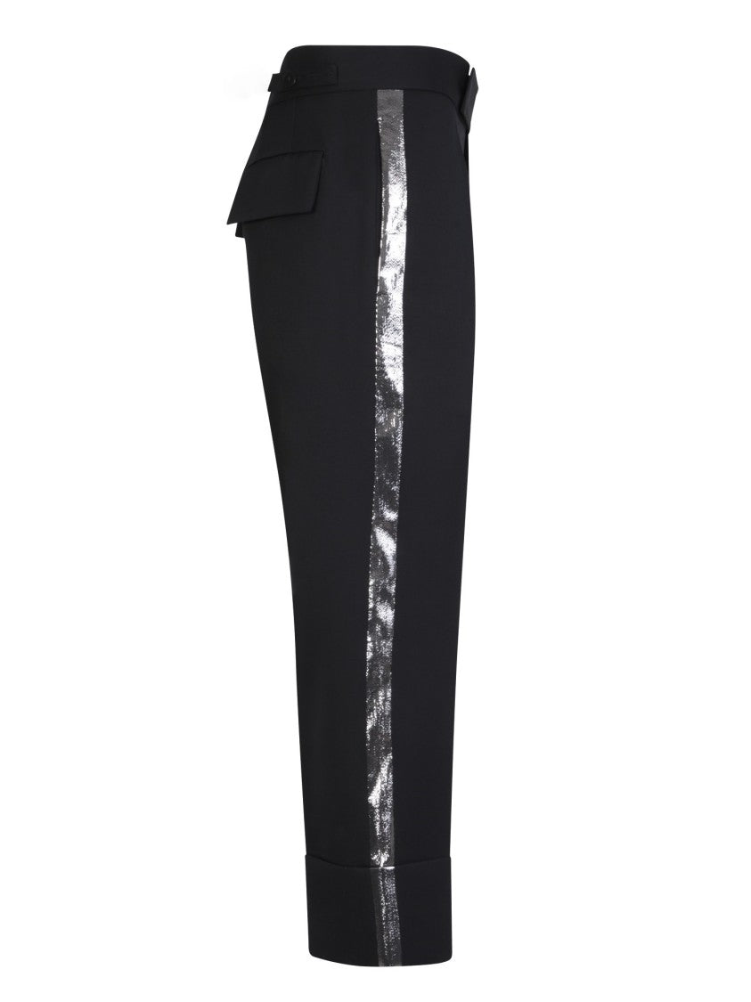 Sapio Black High-Quality Fabric Trousers