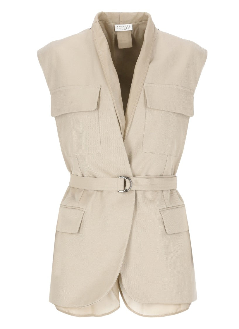 Brunello Cucinelli Vest With Jewel