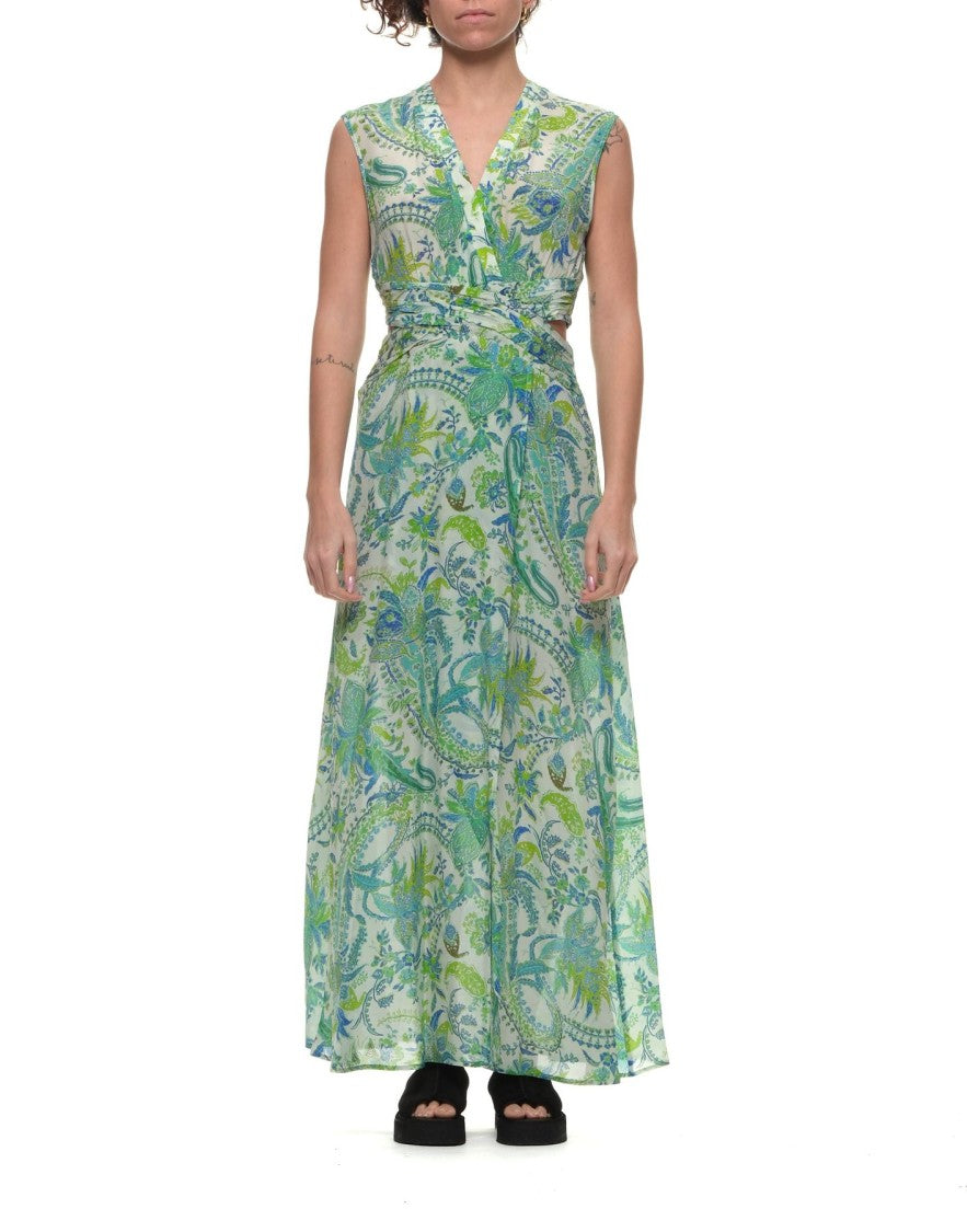 Hanami D'or Silk Crepe Dress With Embossed Crisscross