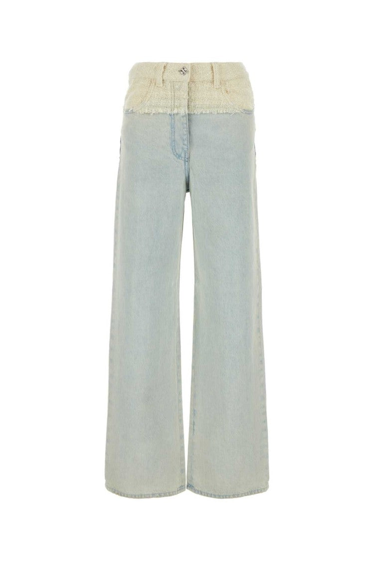 Givenchy Wide-Leg Denim Jeans With Textured Waistband