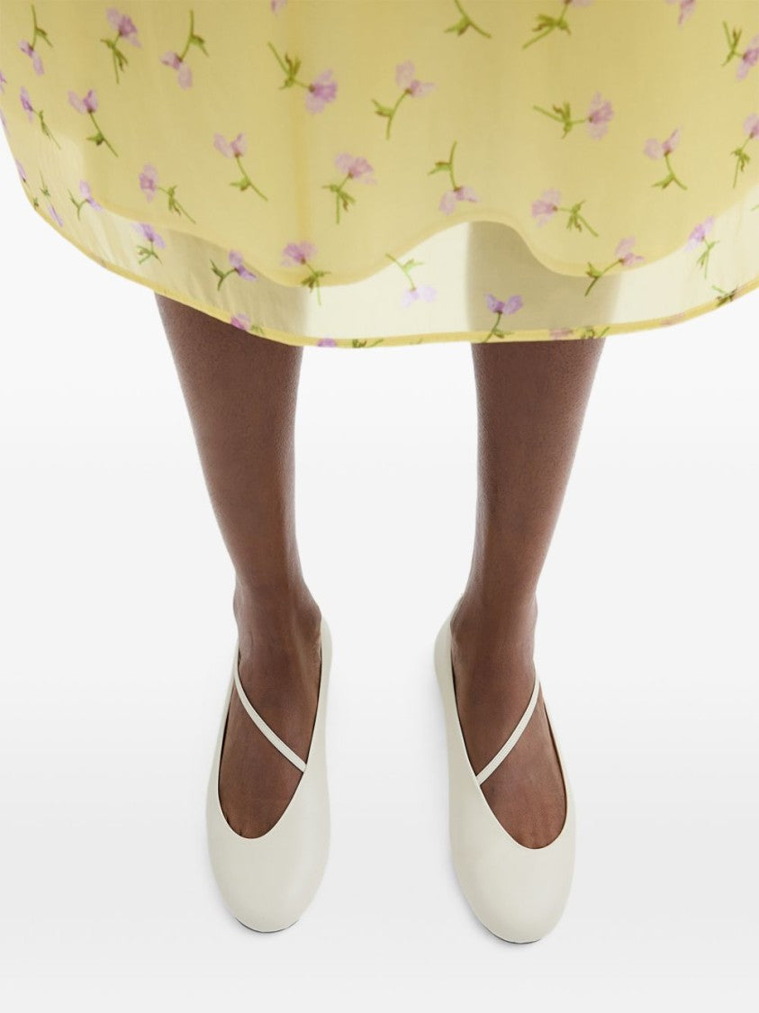 Jil Sander Pointed Toe Leather Flats