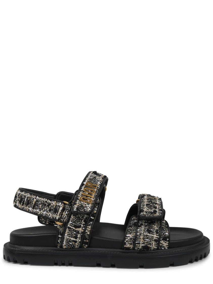 Dior Cannage Tweed Wool Sandals