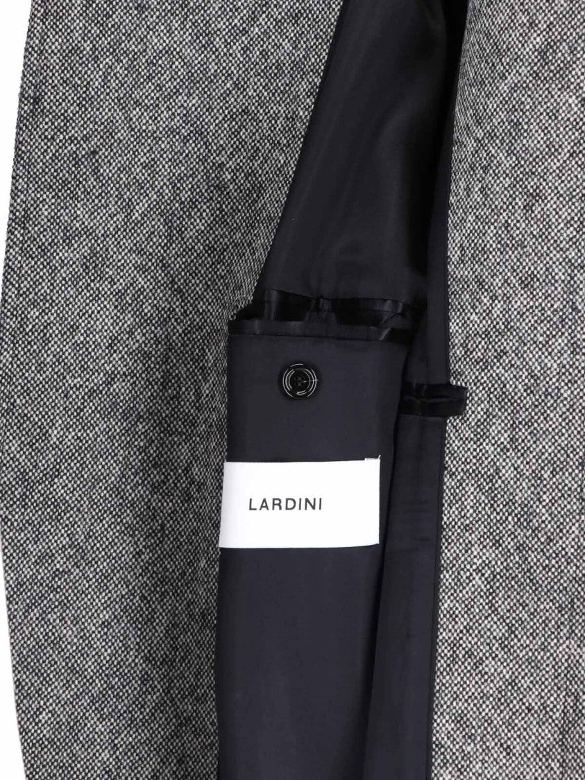 Lardini Mid-Length Wool Coat With Classic Collar