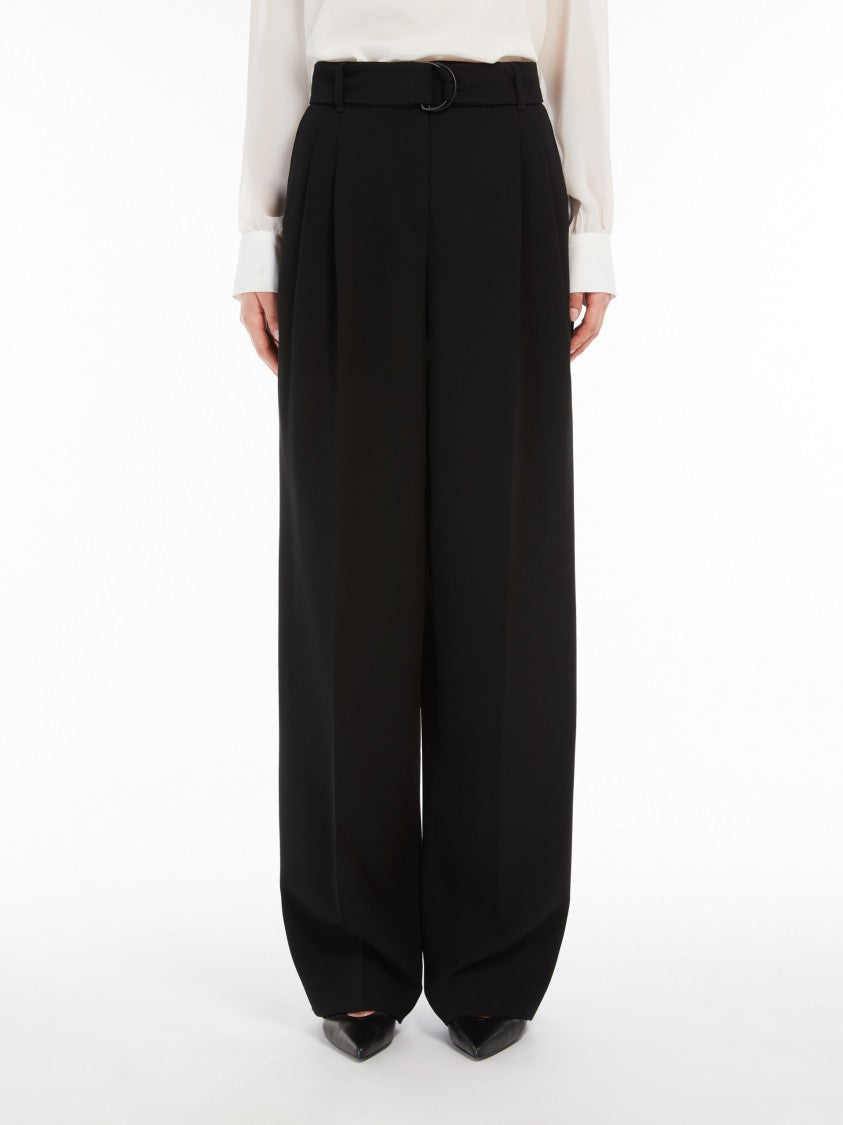 Max Mara Fluid Black Cady Trousers