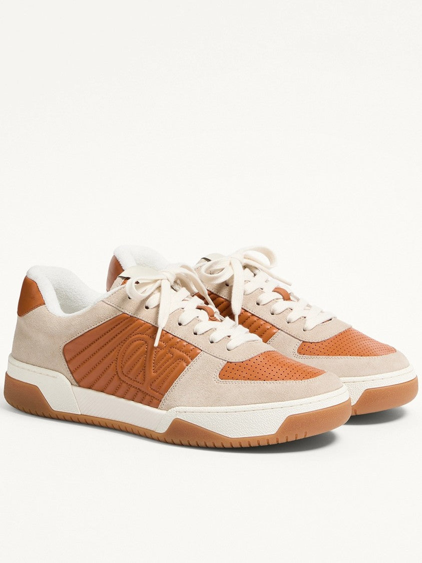 Valentino Tan Sneakers Low-Top Smooth Leather Sneakers