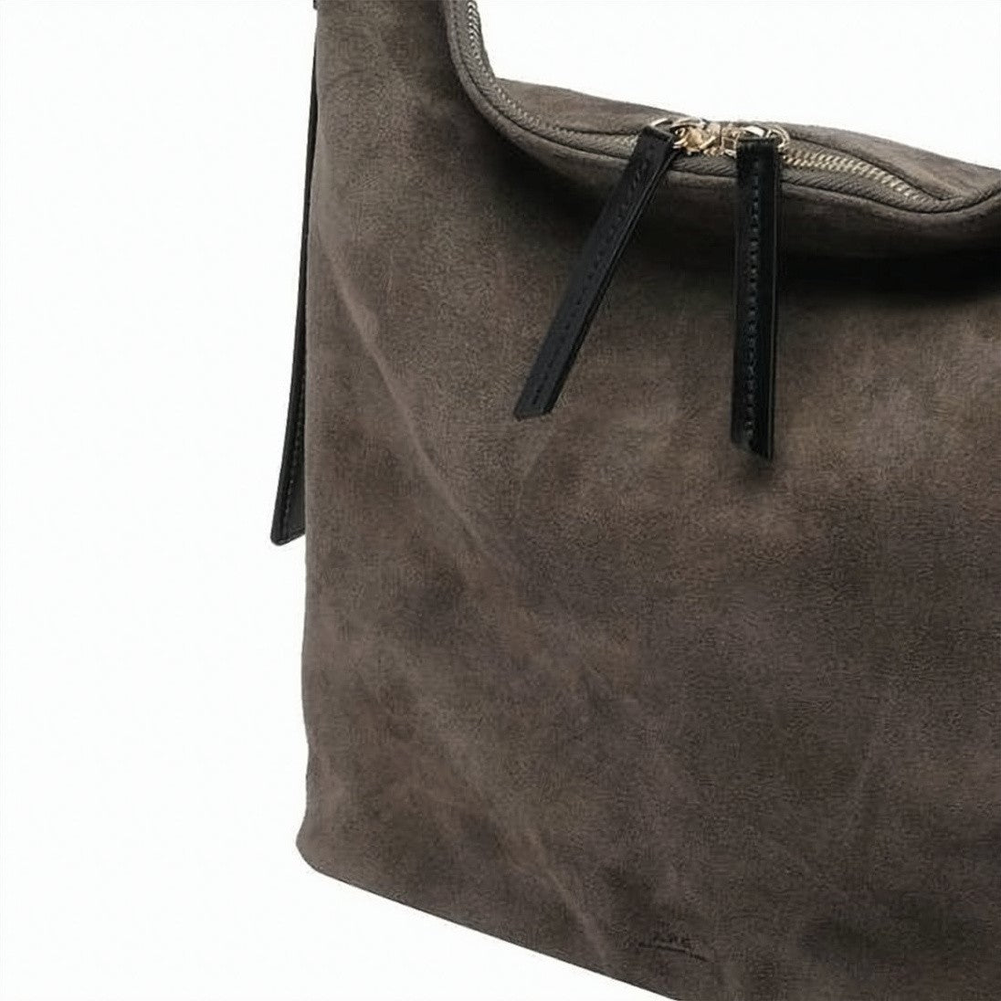 A.P.C. Suede-Textured Shoulder Bag With Top Zipper Closure