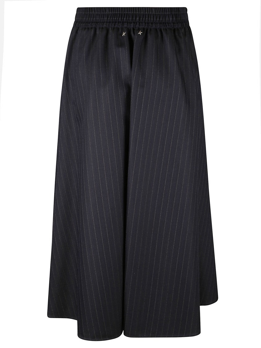 Golden Goose Circle Skirt With Flap Pockets And Pinstripe Detail