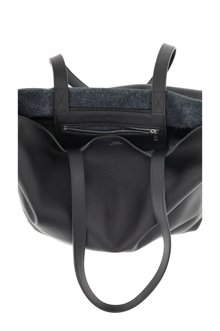 A.P.C. Maiko Cabas Structured Leather Tote Bag