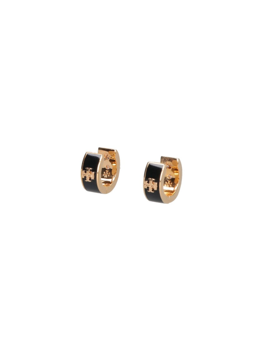 Tory Burch 'Kira Huggie' Earrings – Gold & Black