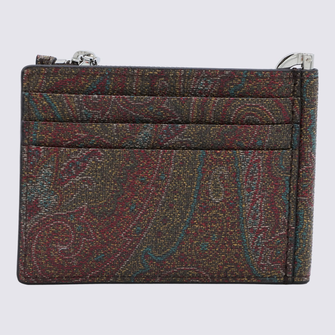 Etro Textured Paisley Patterned Wallet With Zippered Compartment