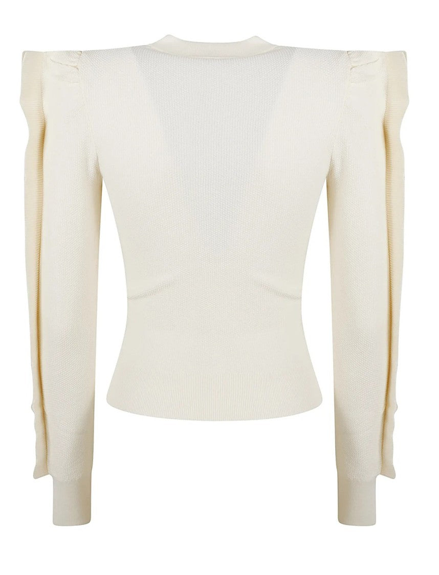 Max Mara Fitted Ribbed Top With Puffed Sleeves