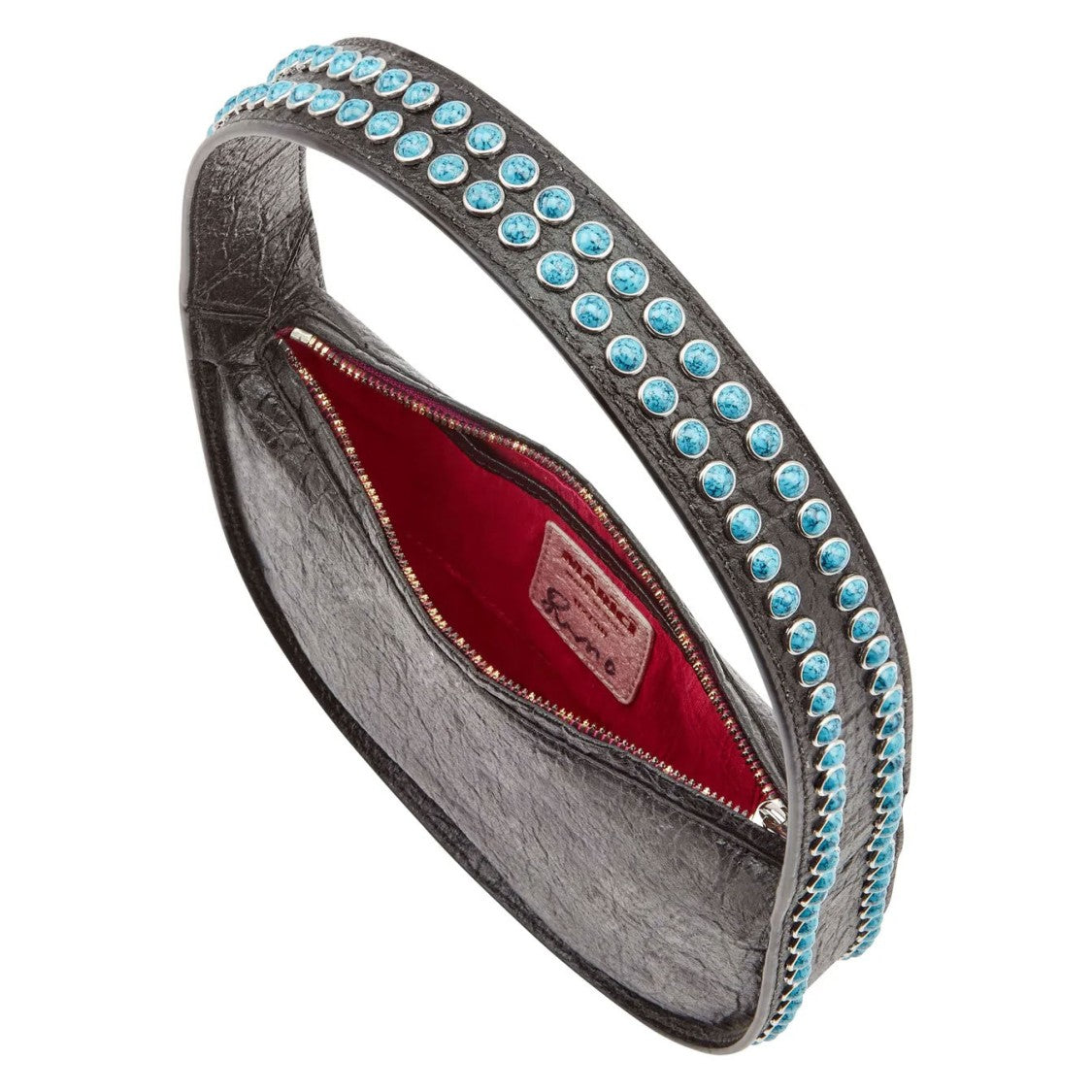 Marici Structured Black Shoulder Bag With Brass-Studded