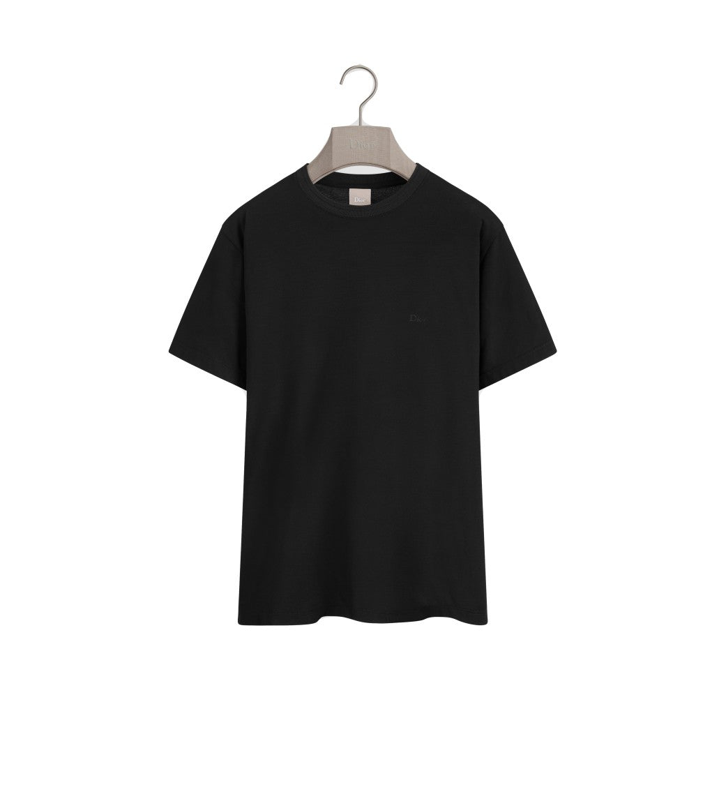 Christian Dior Short-Sleeve Crew Neck Top With Subtle Embroidered Logo