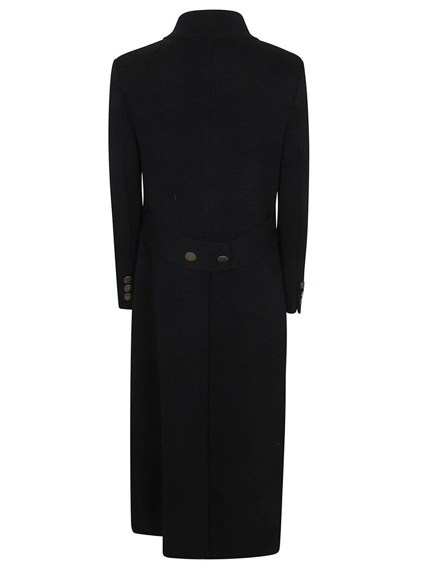 Charlott Double-Breasted Black Wool Coat
