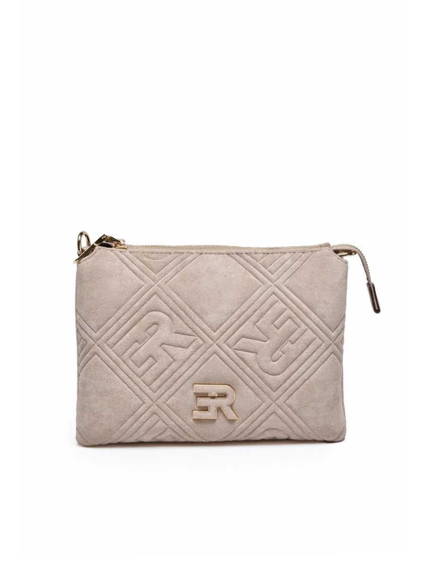 Ermanno Firenze Valentina Suede Effect Shoulder Bag With Quilted Design