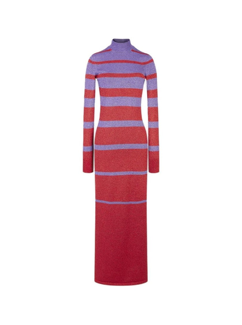 Rabanne Metallic Stripe Knitted Dress