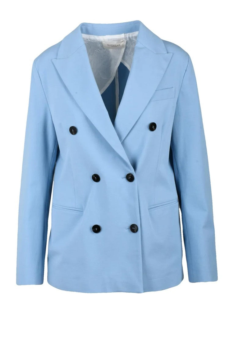 Slowear By Montedoro Double-Breasted Jacket - Light Blue