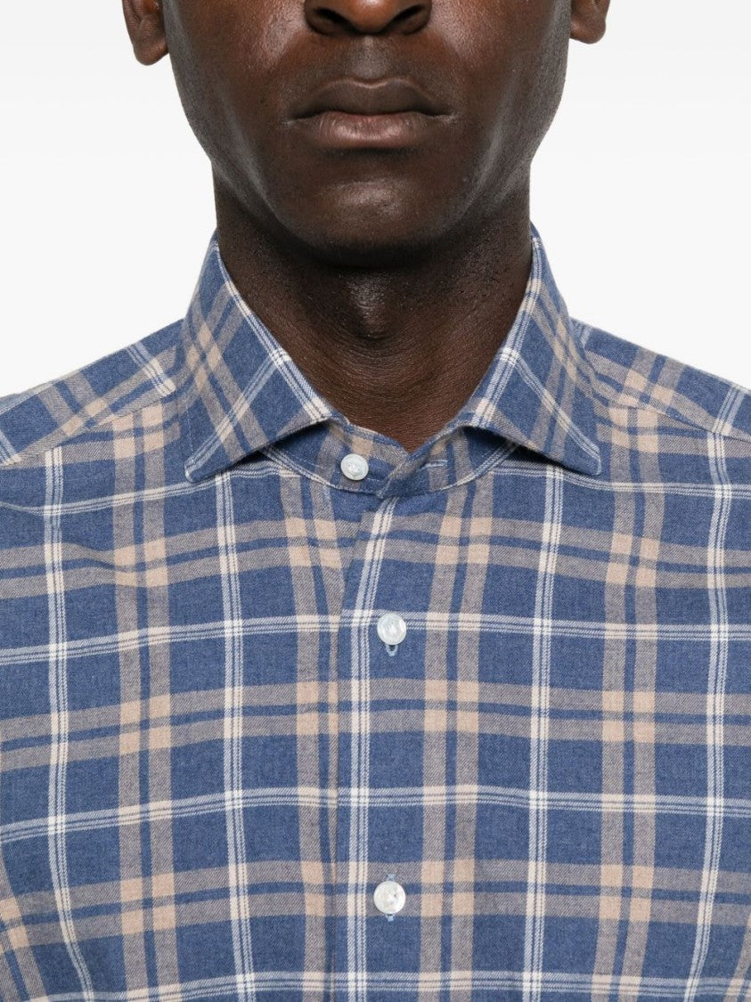 Barba Classic Plaid Long-Sleeve Button-Up Shirt